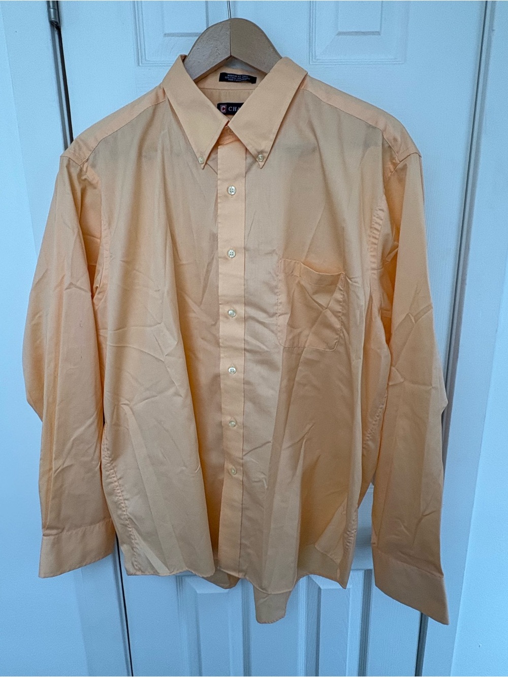 Chaps Men's Long-Sleeve Button-Down Shirt in Peach